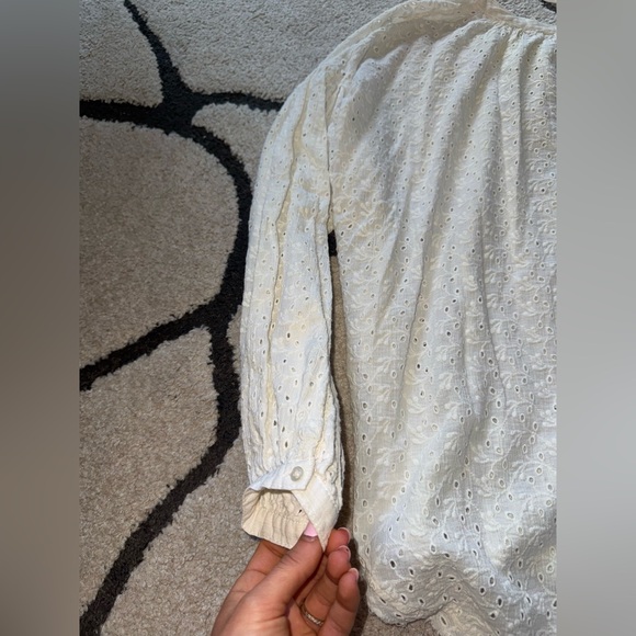 Free People White Eyelet Blouse - Picture 6 of 6